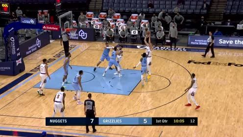 【NBA集锦】莫兰特眼观六路送妙传 瓦兰积极跟进低手上篮