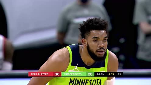 【NBA集锦】稳得一匹！唐斯虚晃一枪三分干拔入网