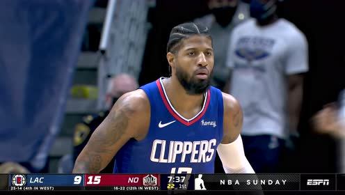 【NBA集錦】喬治中門炮擊鵜鶘 鮑爾再砍兩分拉開(kāi)比分