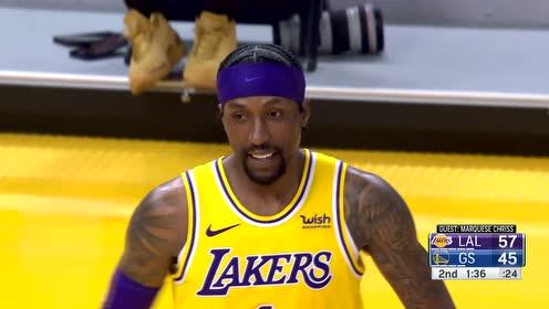 【NBA集錦】庫(kù)里：你學(xué)的挺快啊！波普底角拉弓射箭完成絕美3+1
