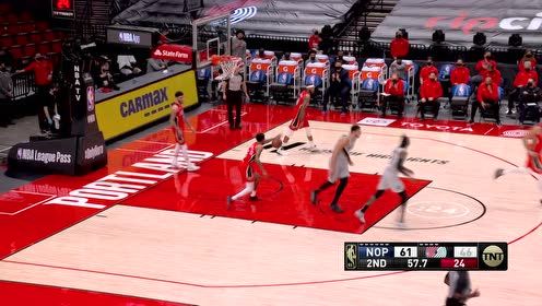 【NBA集锦】转换进攻行云流水 利拉德连线坎特篮下勾手命中