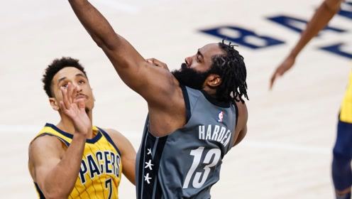 【NBA集锦】篮网124-115步行者 哈登狂揽40+三双率队击溃步行者