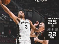 NBA常规赛：首节战罢，骑士以22-25落后马刺