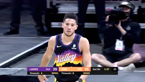 【NBA集锦】布克美如画干拔中投命中 库兹马弧顶三分还以颜色