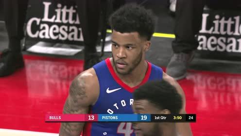 【NBA錄像回放 原聲】公牛vs活塞第1節(jié)英文原聲回放