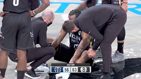 【NBA集锦】哈登对抗中受伤 坐在场中央接受队医询问