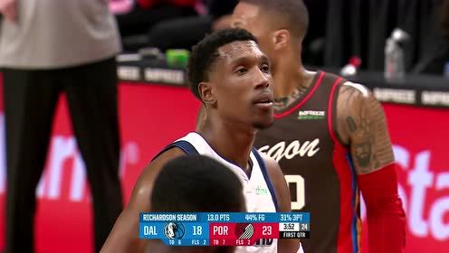 【NBA錄像回放 原聲】獨(dú)行俠vs開拓者 第1節(jié)英文原聲回放