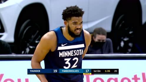 【NBA录像回放 国语】雷霆vs森林狼第1节中文解说回放