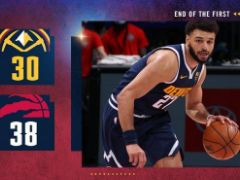 NBA常規(guī)賽：首節(jié)戰(zhàn)罷，猛龍隊(duì)38-30領(lǐng)先掘金隊(duì)