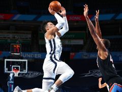 NBA常规赛：三节战罢，灰熊以82-73领先雷霆9分