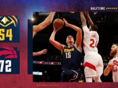 NBA常規(guī)賽：半場戰(zhàn)報，掘金以54-72落后猛龍18分