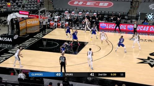 【NBA集锦】轻而易举破联防 马刺连续转移球怀特三分手起刀落