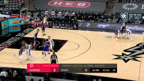 【NBA集锦】马刺传球路线被切断 莱昂纳德抢断反击一条龙上篮