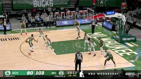 【NBA集锦】靠身高欺负人 字母哥撤步金鸡独立后仰中投
