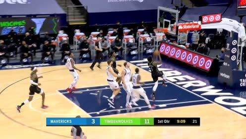 【NBA集锦】快攻反击一条龙 爱德华兹箭步穿云勾手上篮再取两分