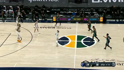 【NBA集锦】双人配合太默契 英格尔斯妙传戈贝尔双手炸筐