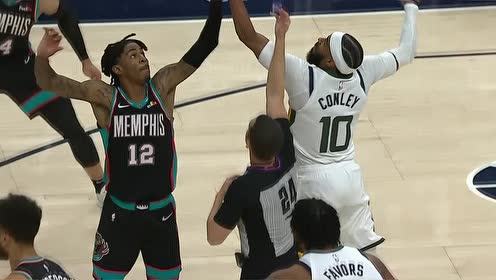 【NBA集锦】毕竟是奥运会三级跳冠军之子!康利跳球得手扼杀灰熊扳平机会