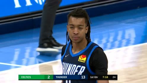 【NBA录像回放 原声】凯尔特人vs雷霆第1节英文原声回放