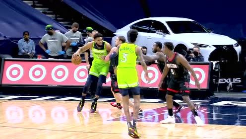 【NBA集锦】唐斯连线麦克丹尼尔斯 突破过人暴扣得手