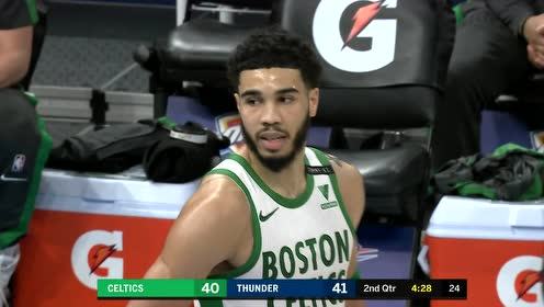 【NBA录像回放 原声】凯尔特人vs雷霆第2节英文原声回放