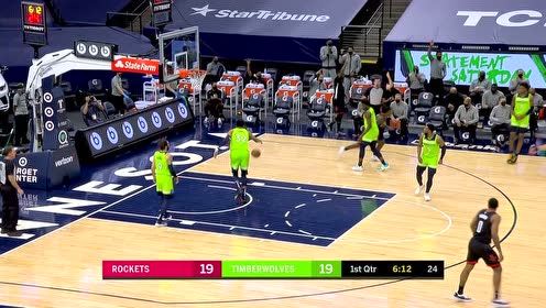 【NBA集锦】上来就投三分 奥利尼克命中火箭队首球
