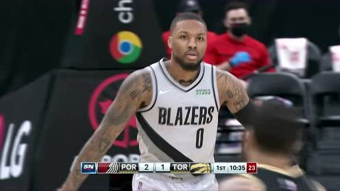 【NBA集锦】停车问路!利拉德旋转凌空起跳稳稳命中