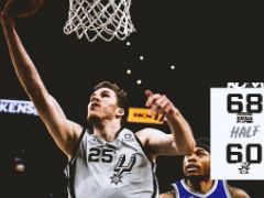 NBA常规赛：半场结束，国王68-60领先马刺