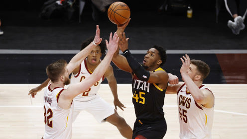 【NBA集锦】骑士75-114爵士 米切尔19分爵士大比分轻取骑士