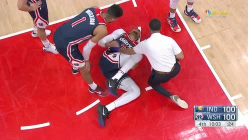 【NBA集錦】慎點(diǎn)！奇才新援加福德90度恐怖崴腳坐輪椅離場