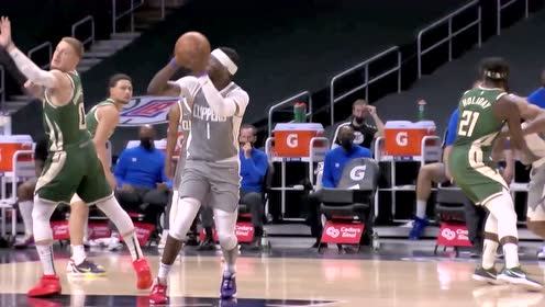 【NBA集锦】杰克逊投篮不中 莱昂纳德球到人到飞身补扣