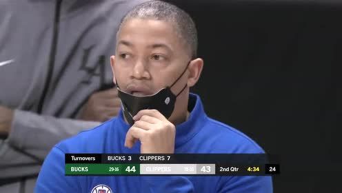 【NBA录像回放 原声】雄鹿vs快船第2节英文原声回放