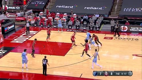 【NBA集锦】老大就该以身作则 莫兰特积极冲抢补扣得手