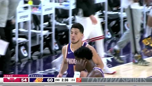 【NBA集錦】空切走位直殺腹地 布克白馬銀槍內(nèi)線雙臂暴扣