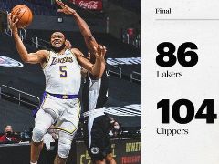 NBA常规赛：全场战罢，快船104-86战胜湖人队