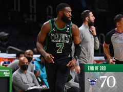 NBA常规赛：三节战罢，凯尔特人98-70领先黄蜂28分