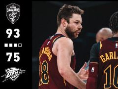 NBA常规赛，三节结束，骑士93-75领先雷霆