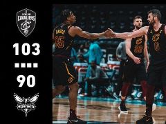 NBA常规赛：全场结束，骑士103-90击败黄蜂