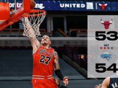 NBA常规赛：半场战报，魔术54-53领先公牛