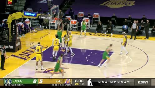 【2021年04月20日 爵士vs湖人集錦】猛虎下山勢(shì)不可擋 戈貝爾空切進(jìn)場(chǎng)暴力雙臂炸筐