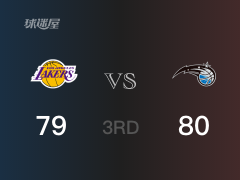 NBA常规赛：三节结束，魔术以80-79领先湖人，丘马15+4+2