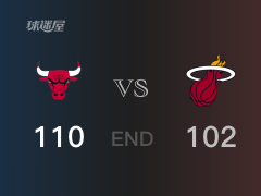 NBA常规赛：全场结束，公牛110-102战胜热火，武切维奇24+11+2