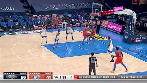 【2021年04月30日 鵜鶘vs雷霆集錦】這一刻等了很久了 摩西布朗籃下吃餅雙手暴扣