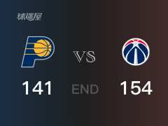 NBA常规赛：全场结束，奇才154-141战胜步行者，八村塁27+7+2