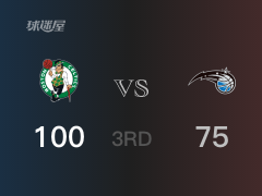 NBA常规赛：凯尔特人以100-75领先魔术，结束三节