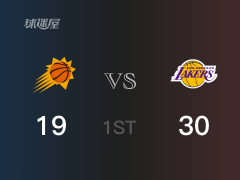 NBA常規(guī)賽：首節(jié)戰(zhàn)罷，湖人以30- 19領(lǐng)先太陽，戴維斯12+2