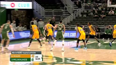 【2021年05月23日 热火vs雄鹿集锦】停车问路!米德尔顿后仰跳投打进反超关键球
