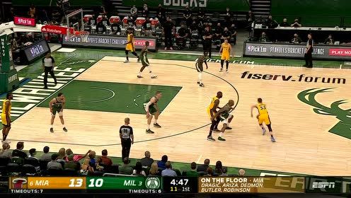 【2021年05月23日 热火vs雄鹿集锦】小朋友你是否有很多问号 巴特勒空篮补篮失手