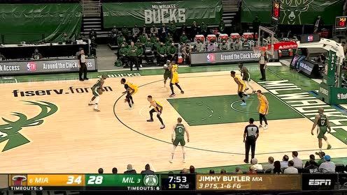 【2021年05月23日 热火vs雄鹿集锦】你来我往互飙3分 米德尔顿线外一箭穿心还要加罚