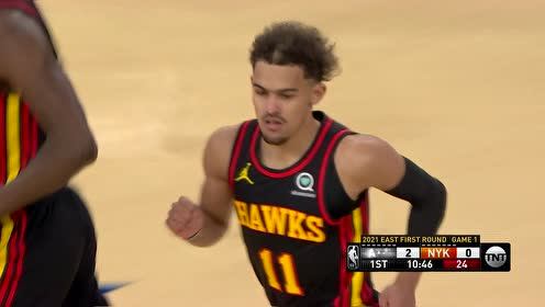 【2021年05月24日 老鷹vs尼克斯集錦】個人生涯季后賽首分 特雷-楊絲滑拋投應(yīng)聲入網(wǎng)