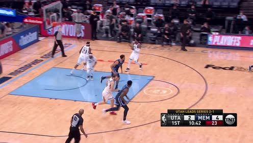 【2021年06月01日 爵士vs灰熊集锦】万花丛中过片叶不沾身 米切尔单骑闯关欧洲步上篮得手